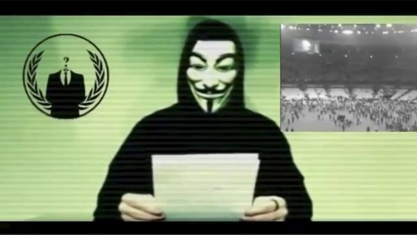 Un hacker del grupo Anonymous - Sputnik Mundo