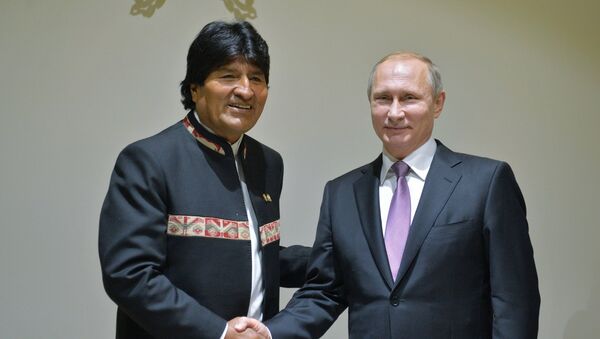 Presidente de Rusia, Vladímir Putin y presidente de Bolivia, Evo Morales - Sputnik Mundo