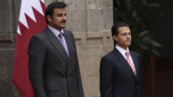 Presidente de México Enrique Peña y emir de Catar, jeque Tamim bin Hamad al Thani - Sputnik Mundo