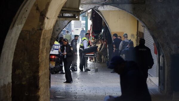 El lugar del ataque a un policía en Jerusalén - Sputnik Mundo
