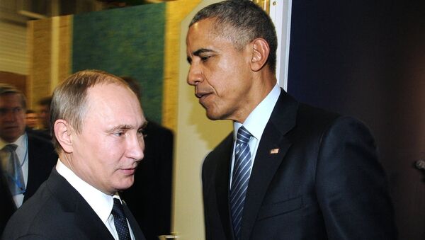 Presidente de Rusia, Vladímir Putin, y presidente de EEUU, Barack Obama - Sputnik Mundo