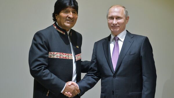 Presidente de Bolivia, Evo Morales, y presidente de Rusia, Vladímir Putin (archivo) - Sputnik Mundo