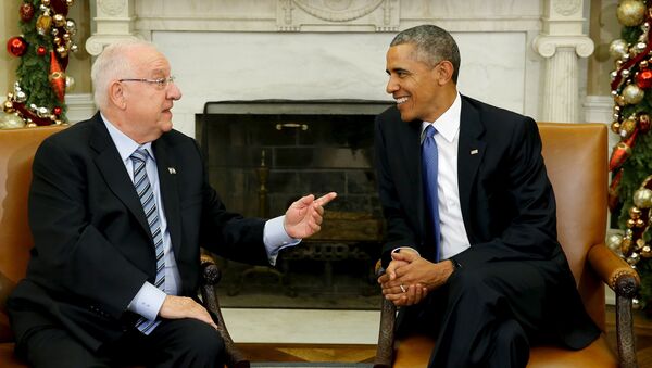 Presidente de Israel, Reuven Rivlin, y presidente de EEUU, Barack Obama - Sputnik Mundo