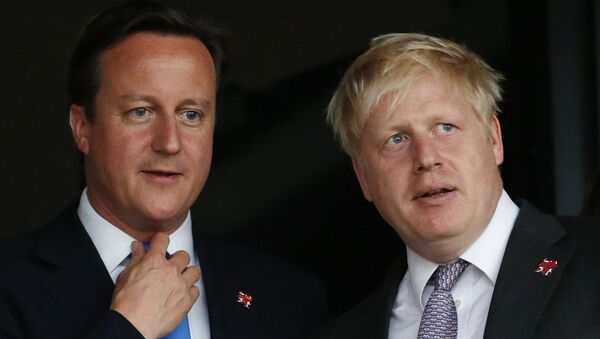 Primer ministro de Reino Unido, David Cameron, y alcalde de Londres, Boris Johnson - Sputnik Mundo