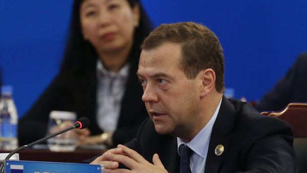 Dmitri Medvédev, el primer ministro ruso, durante la reunión del Consejo de Jefes de Gobierno de la Organización de Cooperación de Shanghái - Sputnik Mundo