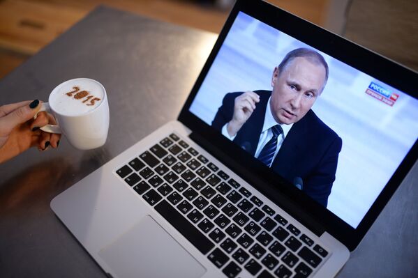 Las emociones en la gran rueda de prensa de Vladímir Putin - Sputnik Mundo