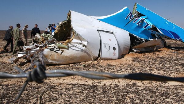 Restos del Airbus A321 en Egipto - Sputnik Mundo
