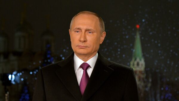 Presidente de Rusia, Vladímir Putin durante el discurso de Año Nuevo (archivo) - Sputnik Mundo
