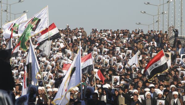 Manifestaciones en Irak tras la ejecución del clérigo chií, Nimr al Nimr, en Arabia Saudí - Sputnik Mundo