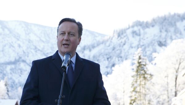 David Cameron, el primer ministro de Reino Unido, durante un encuentro con dirigentes de la Unión Social Cristiana de Baviera - Sputnik Mundo