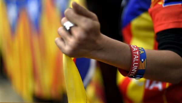 Partidarios del proceso soberanista de Cataluña - Sputnik Mundo
