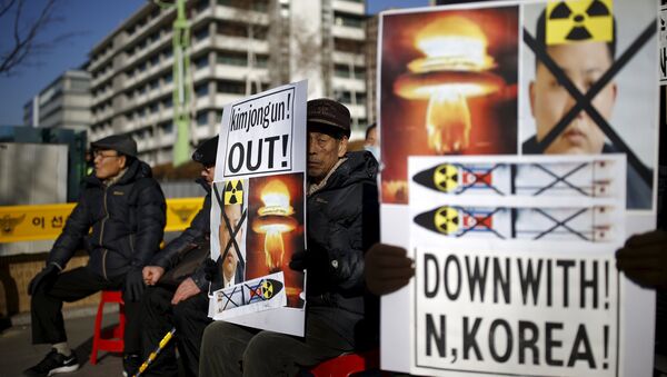Una manifestación anti-norcoreana en Seúl, Corea del Sur - Sputnik Mundo