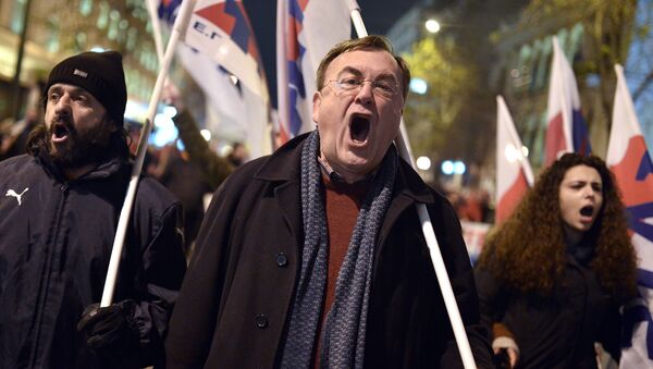 Protestas contra las reformas sociales del Gobierno griego en Atenas - Sputnik Mundo