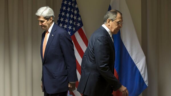 Secretario de Estado de EEUU, John Kerry y ministro de Asuntos Exteriores de Rusia, Serguéi Lavrov (archivo) - Sputnik Mundo