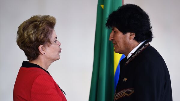 La presidenta de Brasil, Dilma Rousseff, y el presidente de Bolivia, Evo Morales (archivo) - Sputnik Mundo