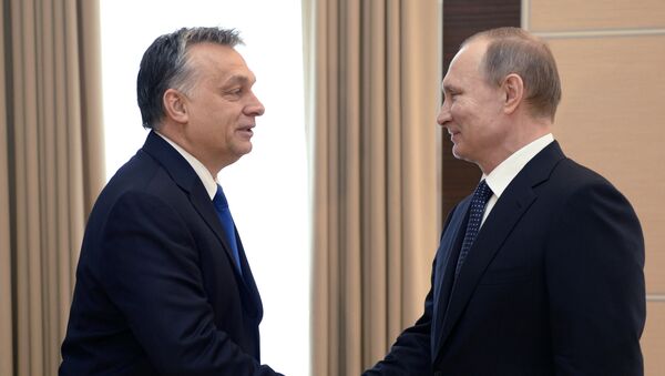 Primer ministro de Hungría, Viktor Orbán y presidente de Rusia, Vladímir Putin - Sputnik Mundo