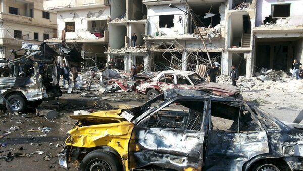 El lugar del doble atentado en Homs, Siria - Sputnik Mundo