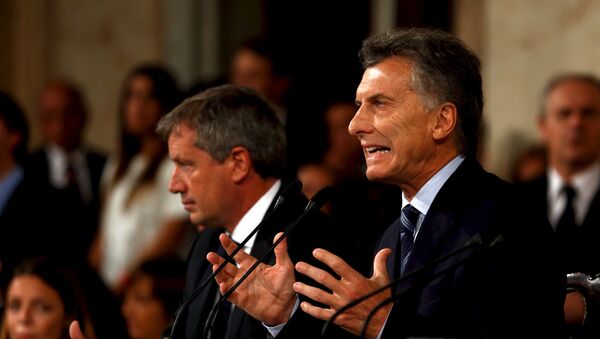 Mauricio Macri, presidente de Argentina, durante el primer discurso ante la asamblea legislativa - Sputnik Mundo