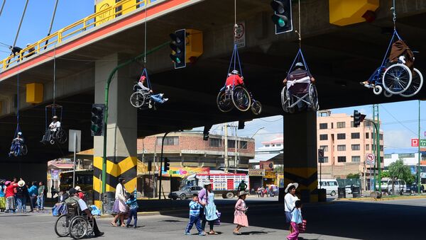 Protesta de descapacitados, Bolivia - Sputnik Mundo