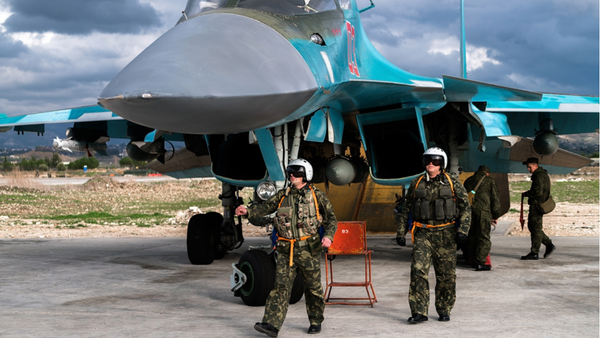Pilotos rusos en la base aérea de Hmeymim en Siria (archivo) - Sputnik Mundo