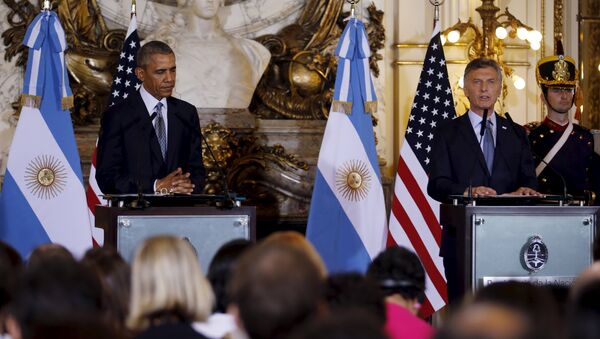 El presidente de EEUU Barack Obama y el presidente argentino Mauricio Macri - Sputnik Mundo