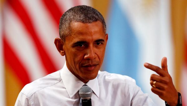 El presidente de EEUU, Barack Obama, habla durante una conferencia en Buenos Aires - Sputnik Mundo