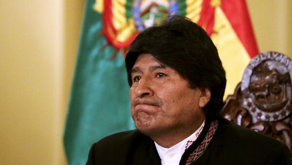 Bolivia's President Evo Morales gestures during a news conference at the presidential palace in La Paz - Sputnik Mundo