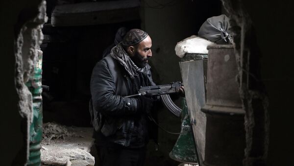 Combatiente de  Yeish al Islam en Damasco - Sputnik Mundo