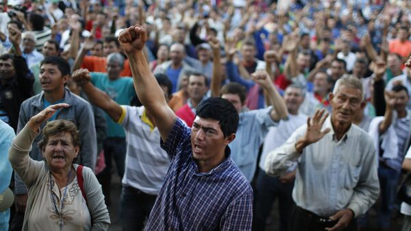 Manifestaciones por parte de los trabajadores rurales en Asunción (archivo) - Sputnik Mundo