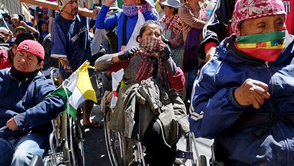 Protesta de personas con discapacidad en Bolivia - Sputnik Mundo
