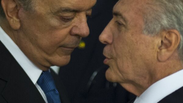 José Serra, nuevo ministro de Relaciones Exteriores de Brasil, y Michel Temer, presidente interino de Brasil - Sputnik Mundo