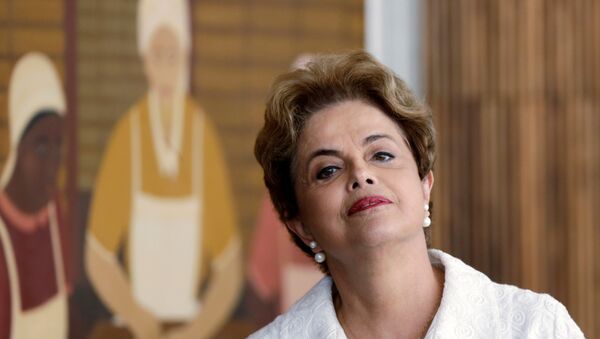 Suspended Brazilian President Dilma Rousseff attends a news conference with foreign media in Brasilia, Brazil, May 13, 2016. - Sputnik Mundo