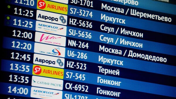 Tablero en un aeropuerto ruso - Sputnik Mundo