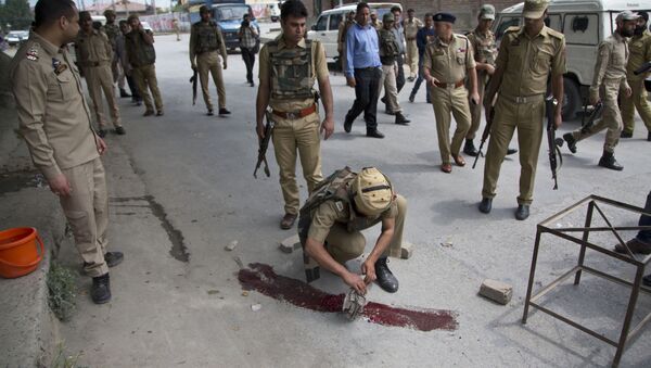 Lugar del ataque contra policías en Cachemira, India - Sputnik Mundo