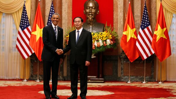 Presidente de EEUU Barack Obama y el presidente de Vietnam Tran Dai Quang - Sputnik Mundo