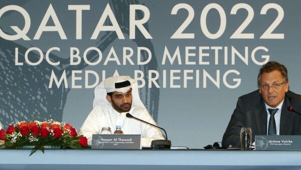 Presidente del Comité Organizador del Mundial Catar-2022, Hassan Al Thawadi, y exscretario general de la FIFA, Jerome Valcke - Sputnik Mundo