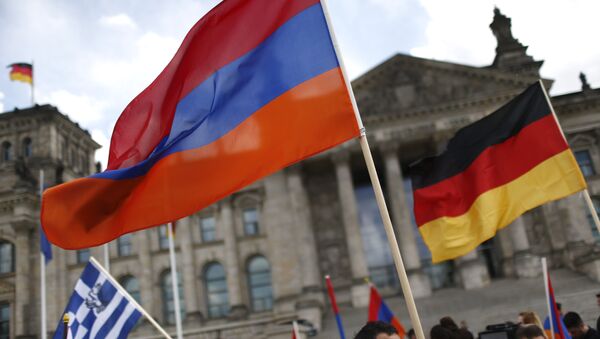 Las banderas de Alemania y Armenia - Sputnik Mundo