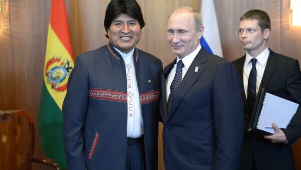 Presidente de Rusia, Vladímir Putin y presidente de Bolivia, Evo Morales (archivo) - Sputnik Mundo