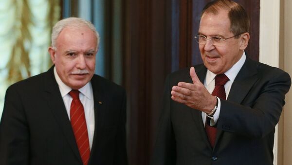 La reunión de Serguéi Lavrov, canciller ruso, y Riad al Maliki, canciller palestino - Sputnik Mundo