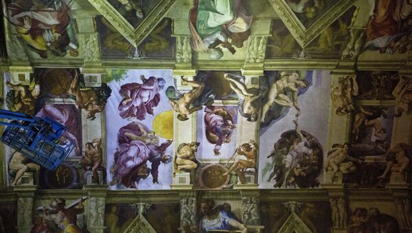 Copies of the original paintings by Michelangelo in a full-size reproduction of the Sistine Chapel in Mexico City - Sputnik Mundo