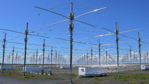 Antennas for the High Frequency Active Auroral Research Program (HAARP) are seen near Gakona, Alaska. - Sputnik Mundo