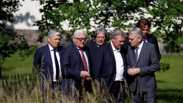 Ministros de Exteriores de los países fundadores de la UE durante una reunión sobre el Brexit en Berlín - Sputnik Mundo