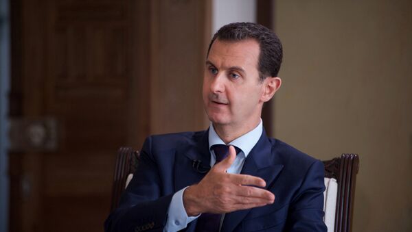 Bashar Asad, presidente de Siria, durante la entrevista (archivo) - Sputnik Mundo