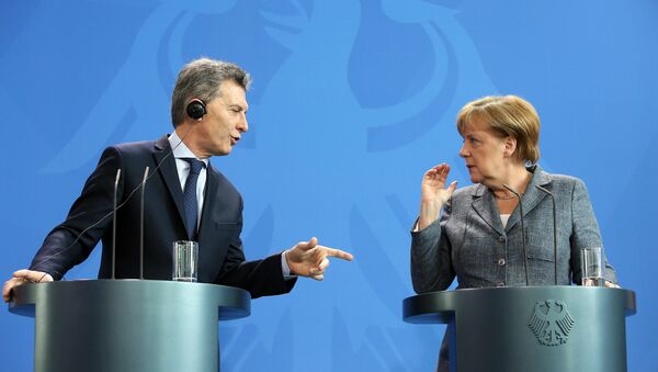 Presidente argentino, Mauricio Macri y canciller alemana, Angela Merkel - Sputnik Mundo
