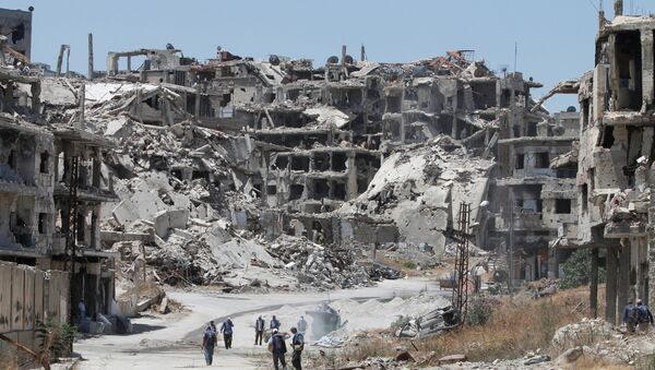 Consecuencias de los bombardeos en Siria (Archivo) - Sputnik Mundo