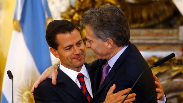 Presidente de México, Enrique Peña Nieto, y presidente de Argentina, Mauricio Macri - Sputnik Mundo