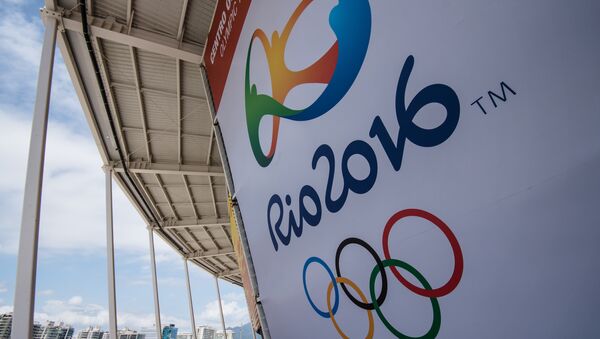 A banner with the Olympic logo for the Rio 2016 Olympic Games seen at the Olympic Tennis Centre of the Olympic Park in Rio de Janeiro, Brazil, on December 11, 2016 - Sputnik Mundo