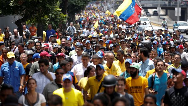 Manifestación de protesta en Caracas - Sputnik Mundo