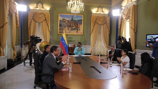 Nicolás Maduro, presidente de Venezuela, durante la reunión  de cancilleres de Colombia y Venezuela - Sputnik Mundo
