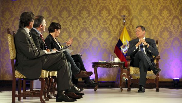 La entrevista con el presidente de Ecuador, Rafael Correa - Sputnik Mundo